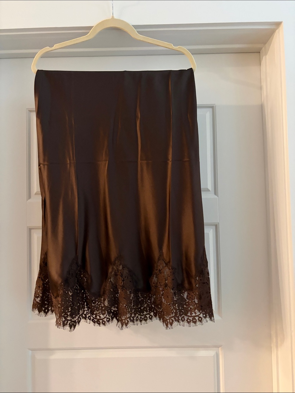 Reformation Carolina Lace-Hem Silk Midi Skirt NWT